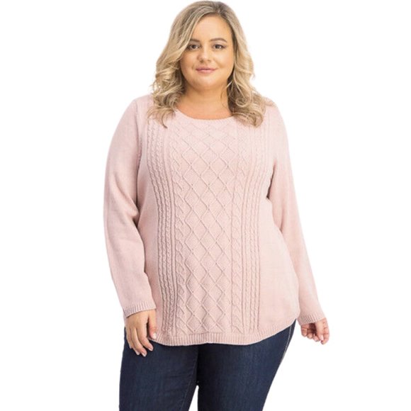Charter Club Sweaters - Charter Club Pink Sweater Cable-Knit Pullover New With Tags Size 2X